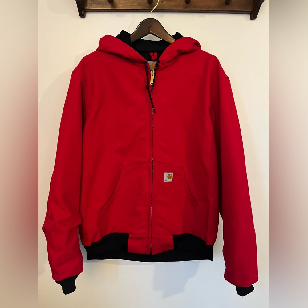 Carhartt Red Heavy Canvas Winter Work Jacket - Men's Medium